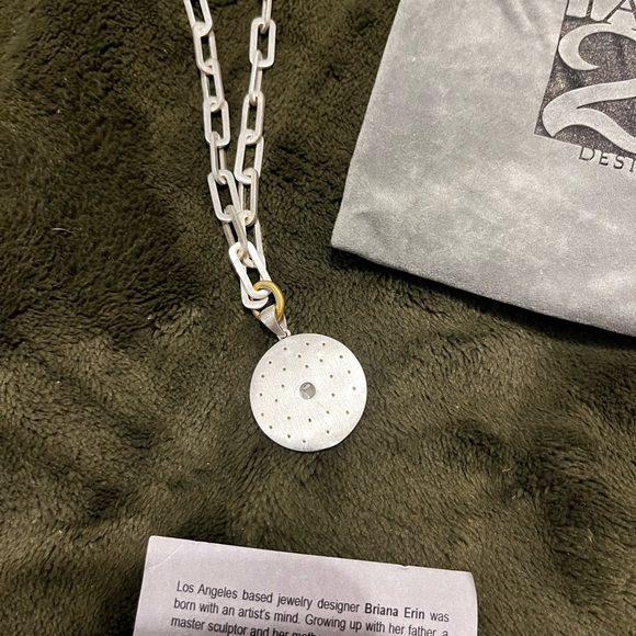 Tat2 Designs brushed silver Rondo link pendant necklace - Picture 8 of 10